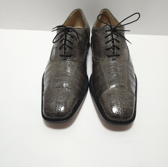 Belvedere Mens Ostrich Shoes Size 11 M Grey Exotic - Picture 2 of 8